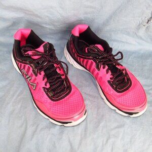 Fila Pink/Black Leather/Synthetic/Textile Women’s Sneakers (US Size 8; See Note)